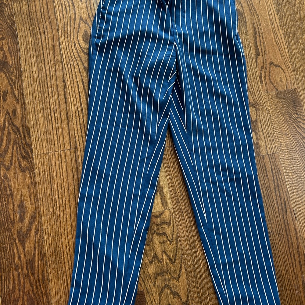 Hayden Navy and White Pinstripe Trousers